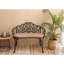 Rouille - Banc de jardin en aluminium coulé pour cour et balcon ergonomique avec accent floral