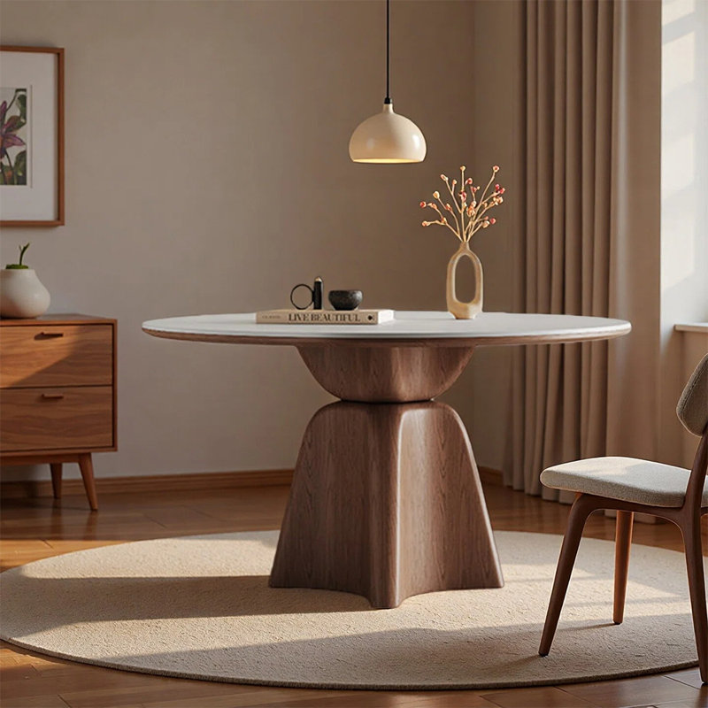 Modern Sintered Stone Top with Stable Base, 29.52”H x 47.24”L x 47.24”W