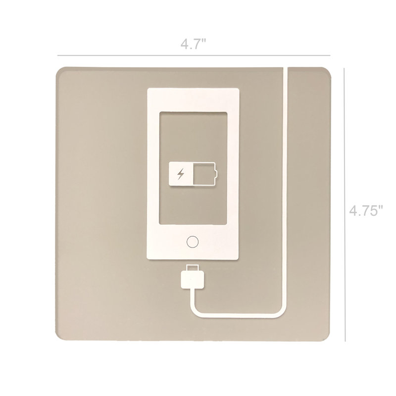 Téléphone intelligent gris intérieur / extérieur 4,75 x 4,75 po en acrylique épais de 1/8 po