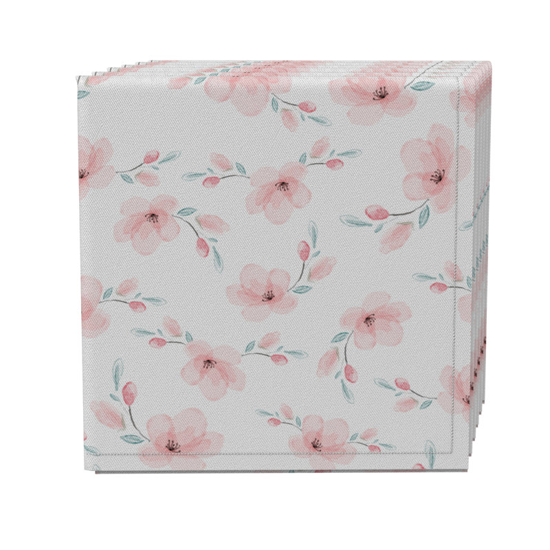 Cotton Twill Floral Square Napkin