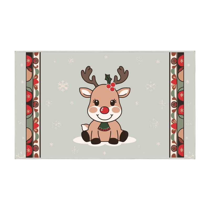 Ginza Six Christmas Winter Holiday Rug, Rectangulaire 8 pi x 12 pi