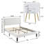Ensemble de chambre à coucher rembourrée blanche (ensemble de 3)-1469293593