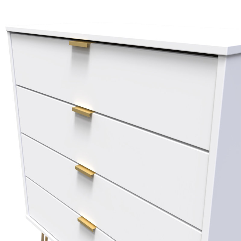 Turah 77 cm W Chest of 4 Drawers, White Matt