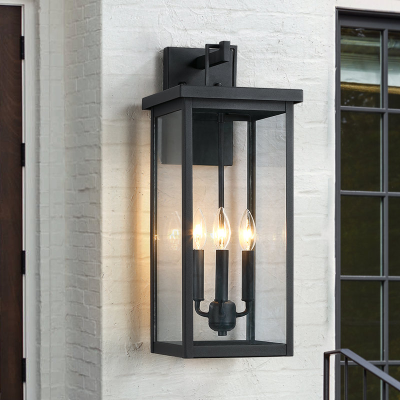 Lanterne murale d'extérieur en verre Delancy H 22,5 po