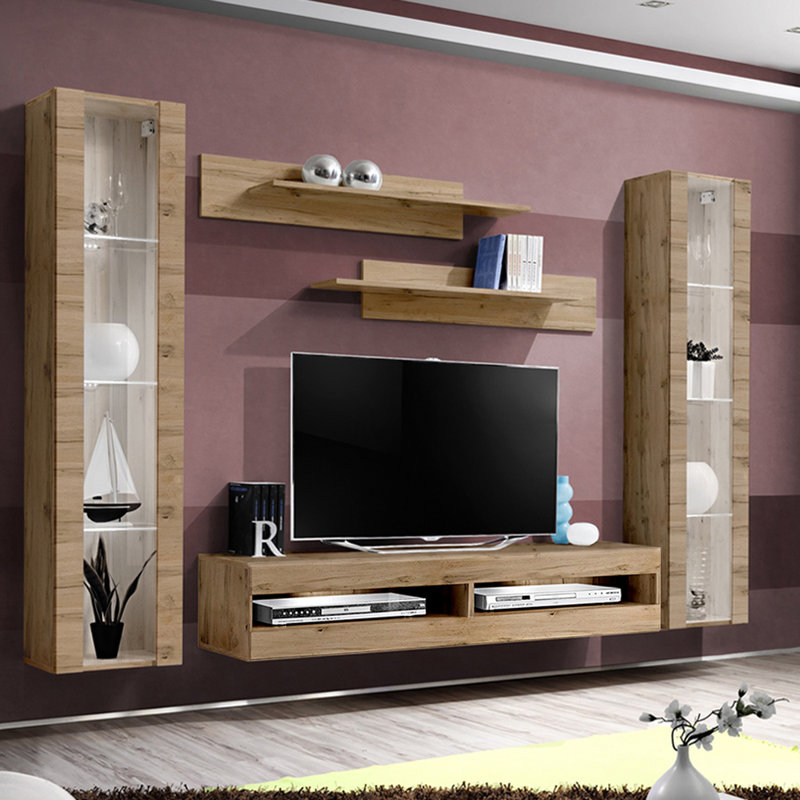 FLYAB2 Floating Entertainment Center for TVs up to 70", Oak
