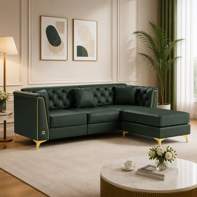 Canapé modulaire Chesterfield avec 3 coussins