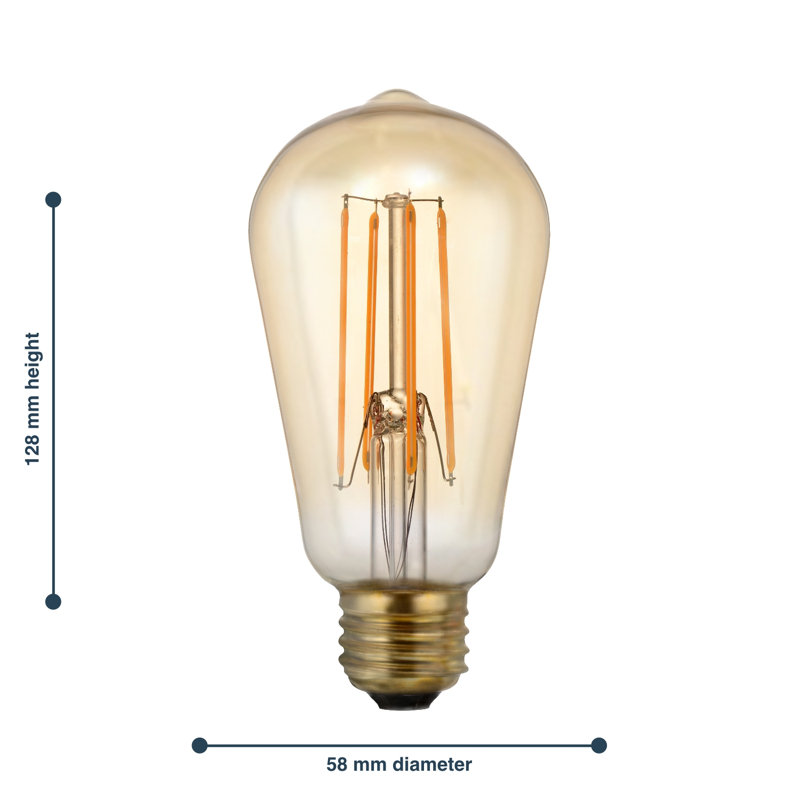 5W E27 Dimmable LED Vintage Edison GLS Light Bulb Amber