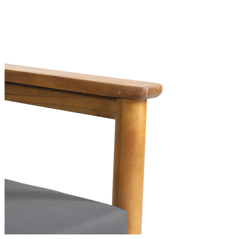 Fauteuil club d'extérieur Gavin avec structure en bois d'acacia et coussins résistants à l'eau - Gris foncé