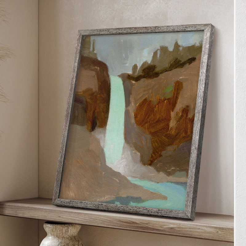 Turquoise Falls I, reproduction encadrée - bois massif, H 11 po x l 9 po