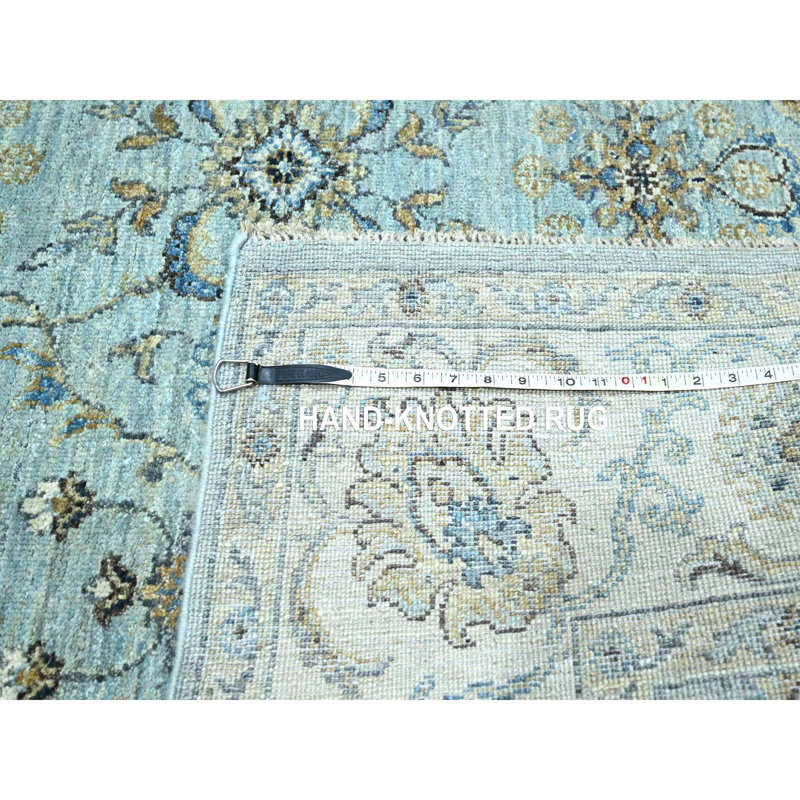Tapis bleu pâle 6 pi x 9 pi 1 po Agra Shah Abbas Vines