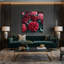 «Botanical Geraniums», art mural sur toile noire-2027951938