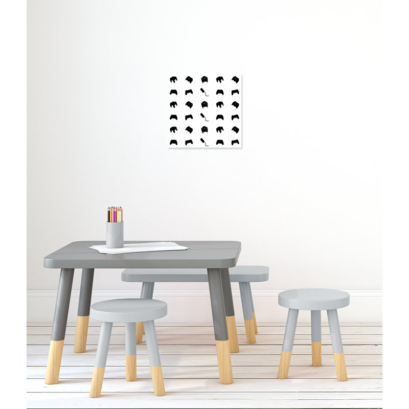 Imprimé papier à motif de joueur, H 16 po x l 16 po x P 1,5 po, Canevas
