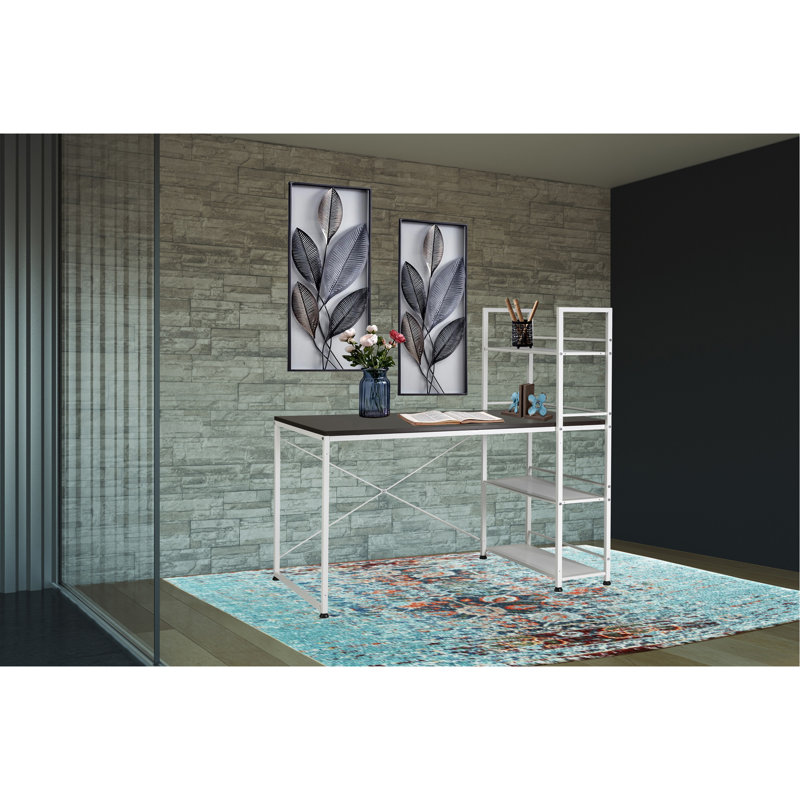 Bureau réversible en bois Smart Workstation blanc / brun