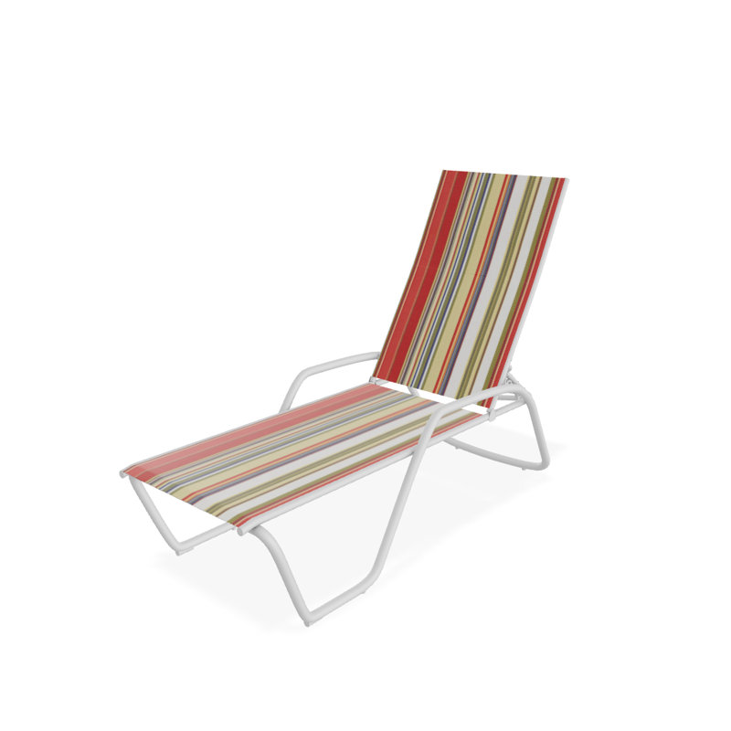 Chaise longue inclinable Gardenella, Blanc texturé, Fiesta