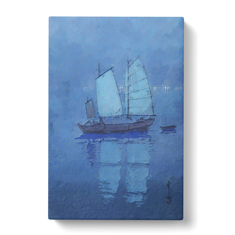 Sailing Boats At Night by Hiroshi Yoshida - Wrapped Canvas, 60cm H x 40cm W x 3cm D