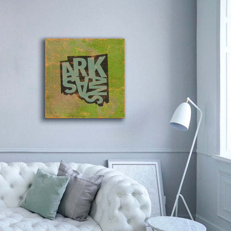 «Arkansas» par Art Licensing Studio, art mural sur toile, H 37 po x l 37 po x P 1,5 po