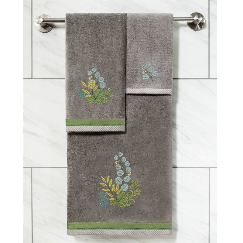  Ensemble de serviettes 3 pièces Botanica, Gris anthracite