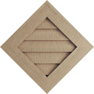 Timberthane Diamond Faux Wood Non-Functional Gable Vent, Primed Tan
