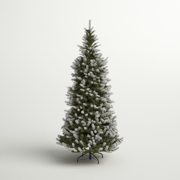 Ardrie 7.5' White/Green Pine Christmas Tree with 500 Clear Lights