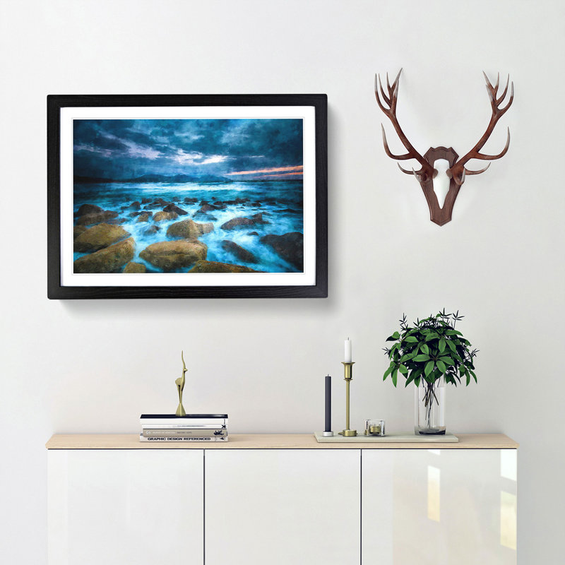 Stormy Evening in Wales - Picture Frame Graphic Art Print, Black Framed, 45cm H x 63cm W x 2cm D