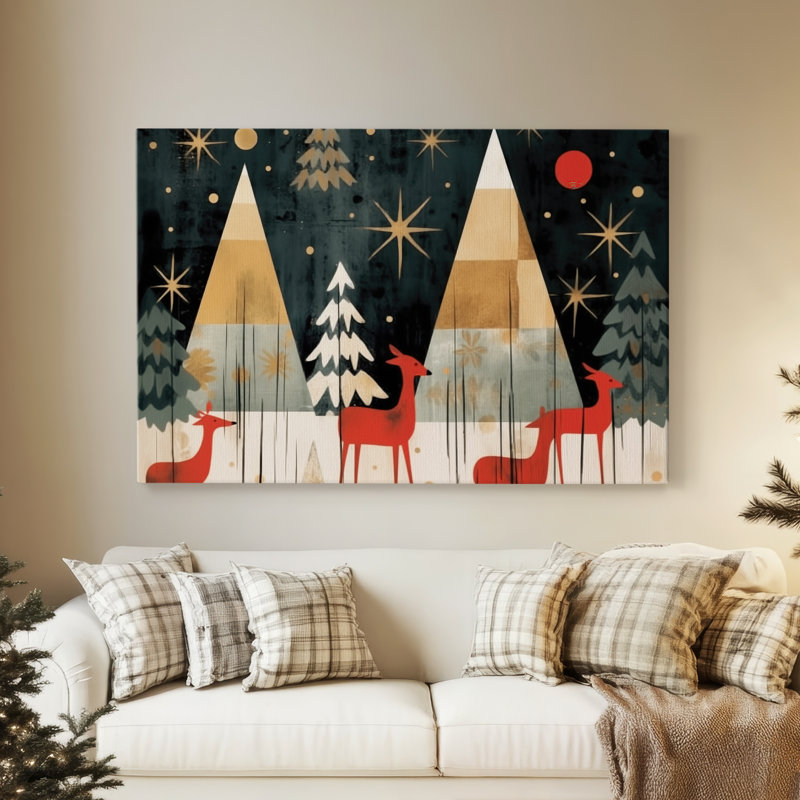 Twilight of Warm Lantern Icicles-Toile tendue avec châssis de qualité supérieure, H 24 po x l 36 po