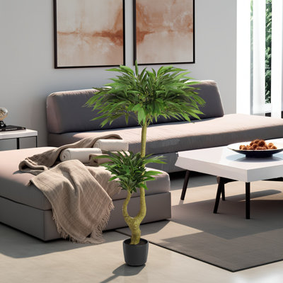 5ft Artificial Willow Tree With Long Willow Buds – Faux Silk Greenery In Black Plastic Pot, Uv Resistant & Cold-weather Ready, 1pc/set For Indoor/outdoor Decor