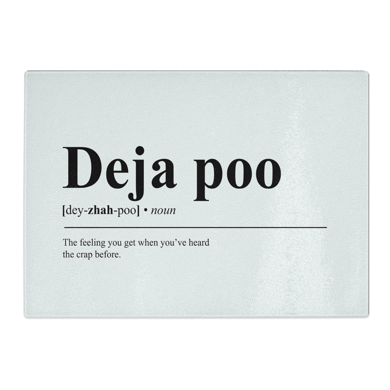 Deja Poo Typography Chopping Board, 0.4cm H x 28.5cm W x 39cm L