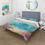 Turquoise océan en spirale avec poissons de récifs coralliens - ensemble de housse de couette nautique - polyester microfibre-66391917