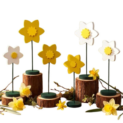 Ensemble de 6 centres de table avec base en jonquille Spring Spring