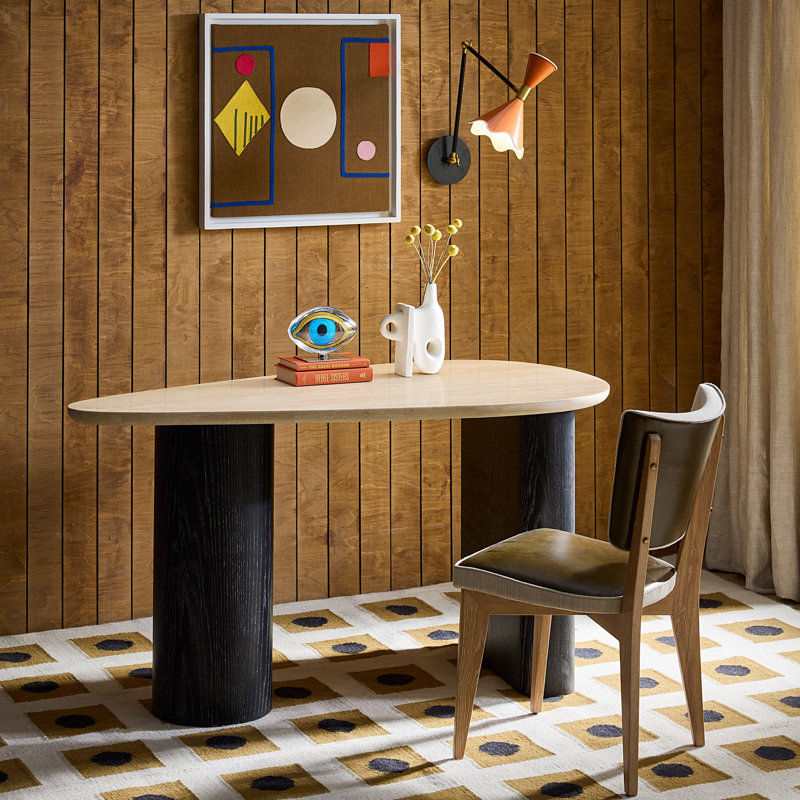 Bond Flatweave Wool Geometric Area Rug in Beige/Black/Brown