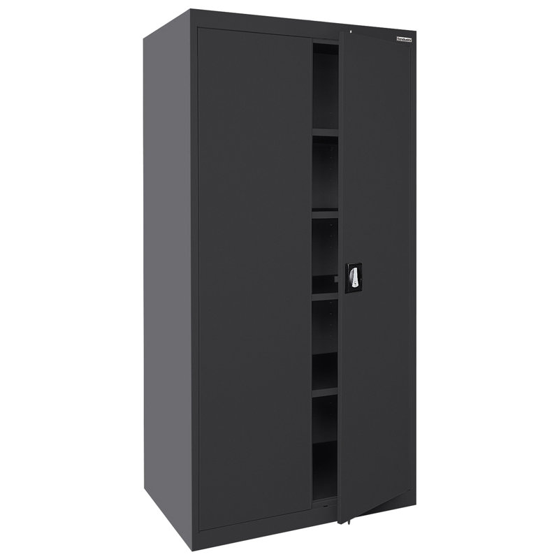 Armoire de rangement à 5 tablettes, Noir