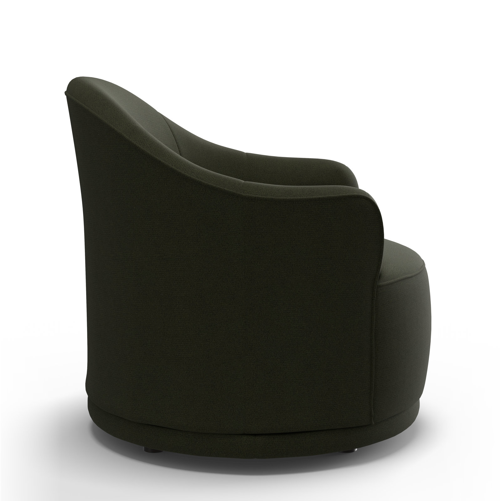 Rumi Upholstered Swivel Barrel Chair, Loden Performance Weave