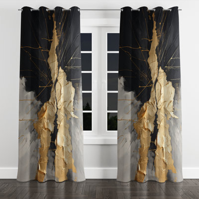 Andriejus - Abstract Painting Blackout Grommet Curtain - 1 panel