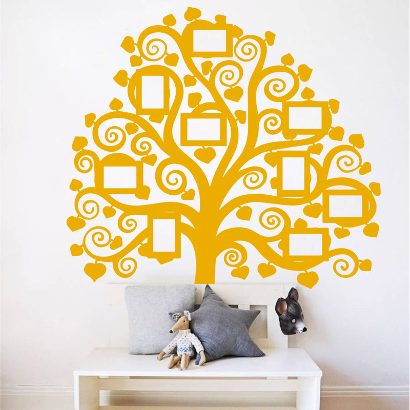 Décalcomanie murale images arbre familial, Jaune signalisation