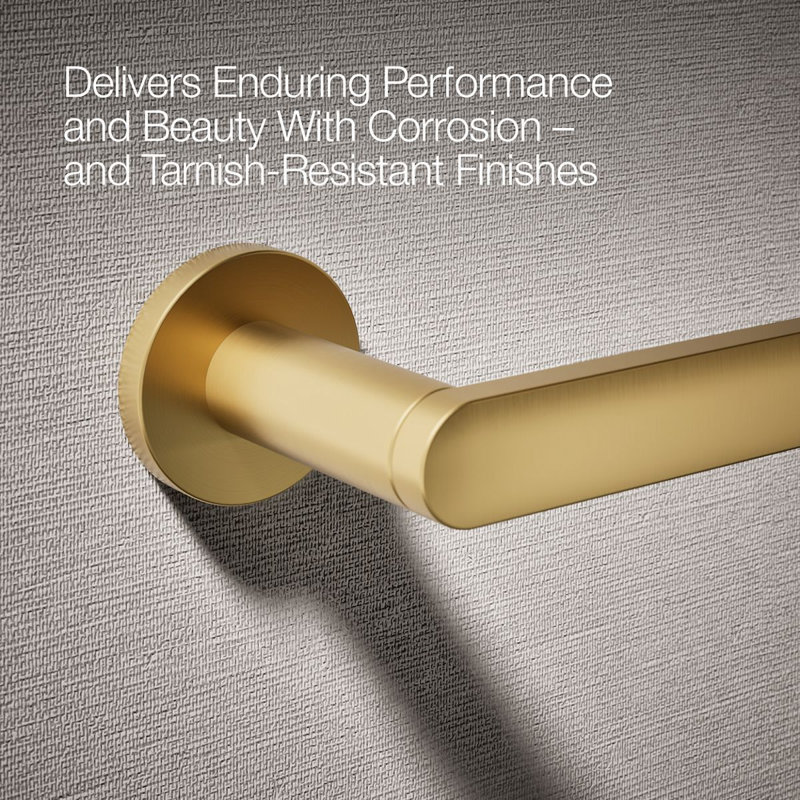 8" Wall Mounted Towel Arm, Brushed Gold
