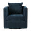 Fauteuil d'appoint pivotant en tonneau bleu marine-130132368