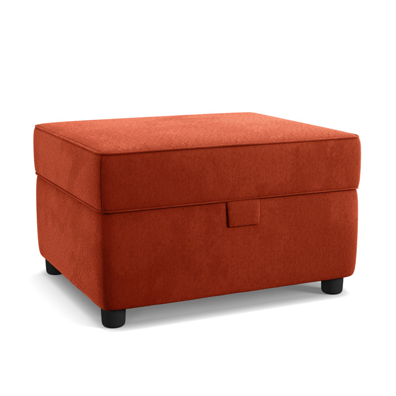 Laverton 62Cm Velvet Rectangle Storage Ottoman, Umber