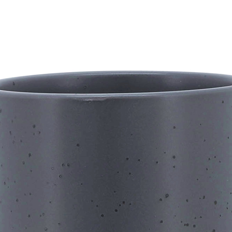 Planter W/ Wood Stand, Matte Gray, 7" H x 5" W x 5" D