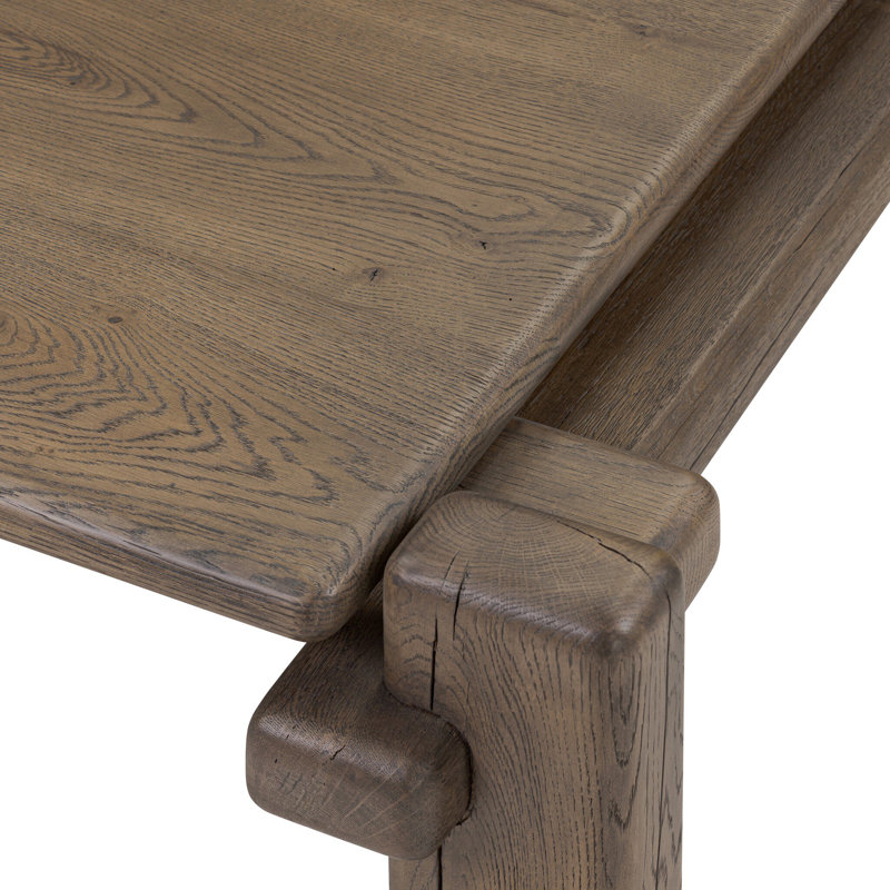 Marcia Solid Wood Coffee Table, 14" H x 54.25" L x 50" W, Grey Reclaimed French Oak