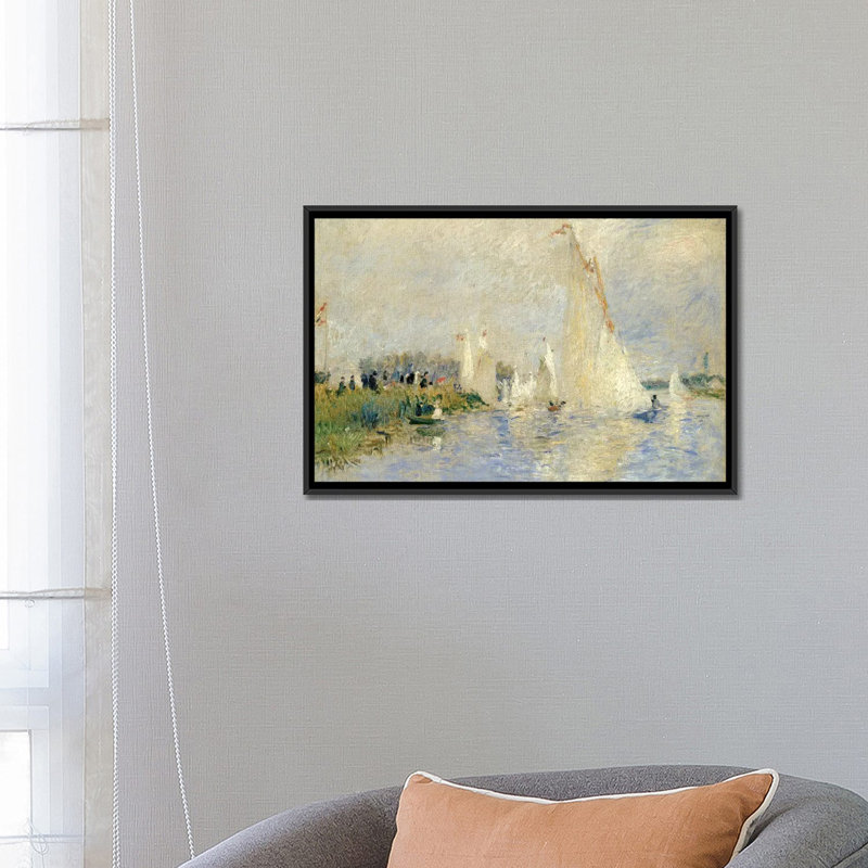 «Regatta at Argenteuil, 1874» par Pierre-Auguste Renoir, reproduction sur toile, H 8 po x l 18 po x P 26 po, Pas de tapis