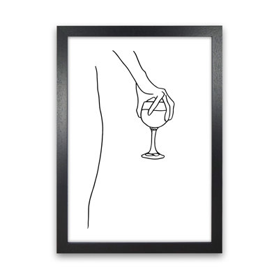 Hand Holding Wine Glass - Print