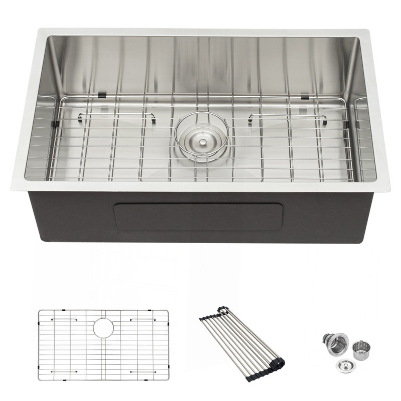 Undermount Kitchen Sink - 32"X19" Stainless Steel 16 Gauge Deep Single Bowl Sinks