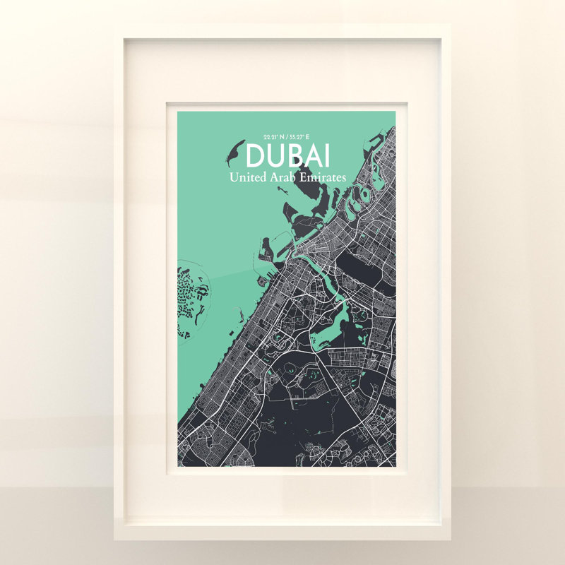 Dubai City Map In Dream - No Frame Print, 36cm H x 24cm W x 0.05cm D