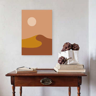 «Warm Desert Sun», impression de paysage abstrait de montagne moderne minimaliste