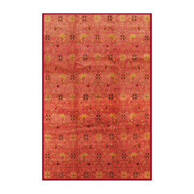 Tapis rouge à motif floral