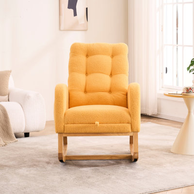 Haut dossier, chaise berçante, coussin épais, rangement latéral, chambre de bébé, espace détente pour chambre de bébé