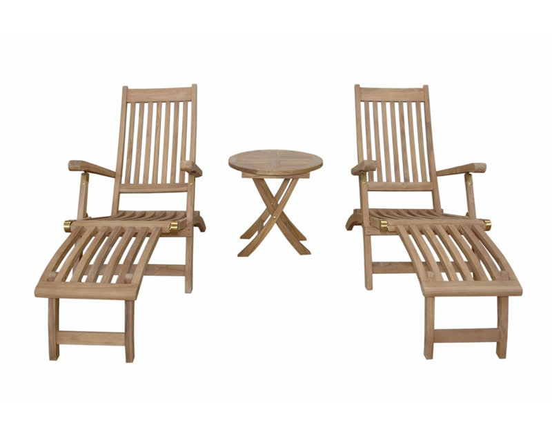 Outdoor Teak Chaise Lounge, (No Cushion)
