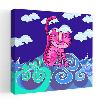 Contemporary Art Whimsical Contemporary Tiger Ocean Art