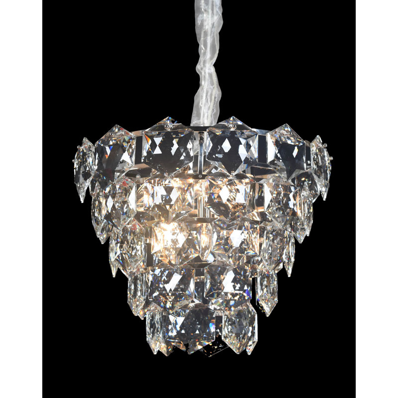 Lustre à plusieurs niveaux avec accents en cristal 12 lumières unique Ciaran