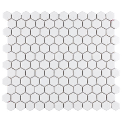 Carreau de mosaïque de plancher et de mur en porcelaine blanche lustrée 10-1 / 4 po x 11-7 / 8 po Metro